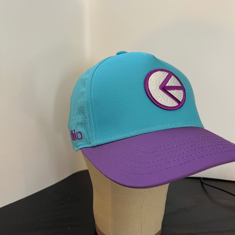 Ethika Snapback Hat Turquoise Purple Perforated Logo Flat Brim Adjustable Cap